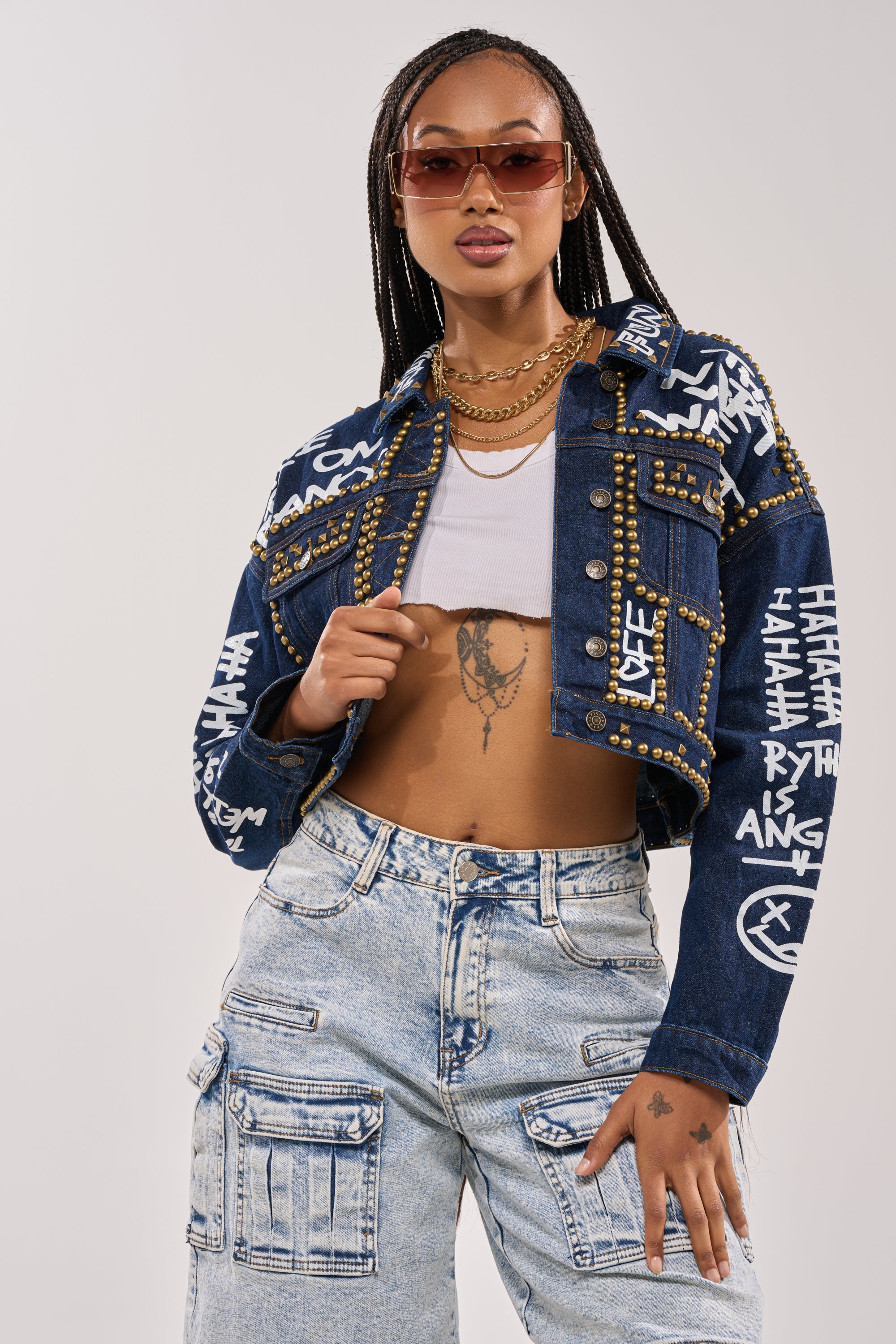 RHYTHM OF THE NIGHT DENIM JACKET IN DARK BLUE