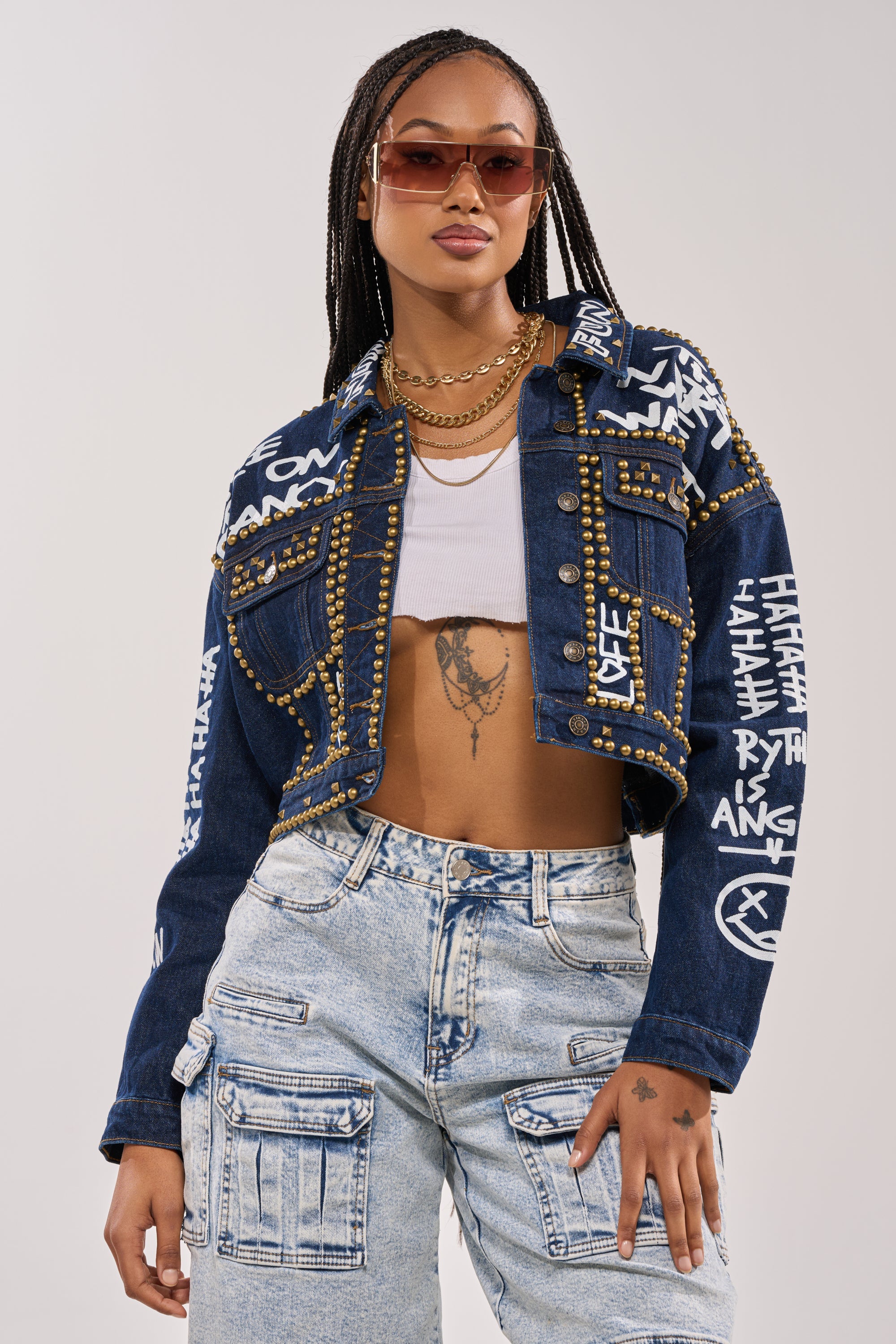 RHYTHM OF THE NIGHT DENIM JACKET IN DARK BLUE