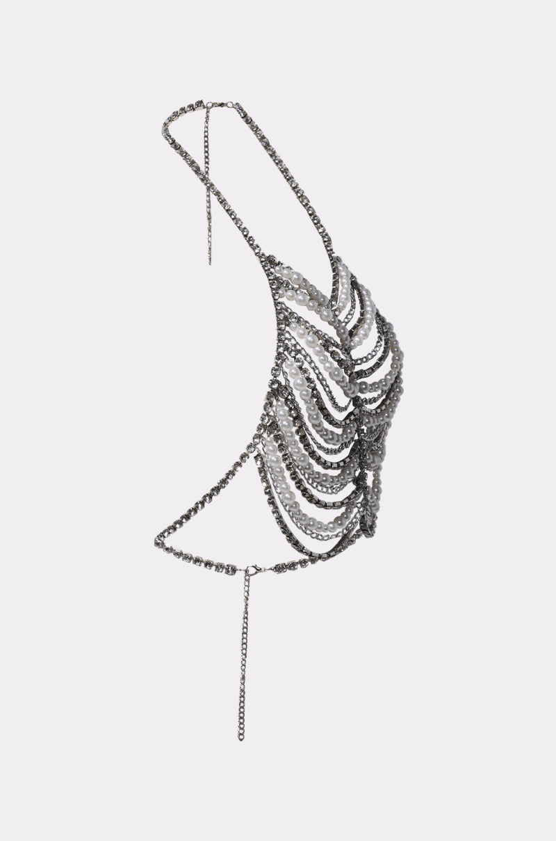 EVA PEARL AND RHINESTONE BODY CHAIN