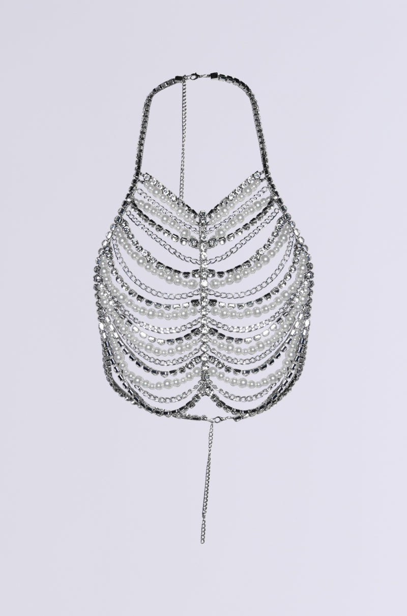 EVA PEARL AND RHINESTONE BODY CHAIN