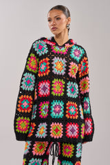 FESTIVAL GIRLY OVERSIZED CROCHET SWEATSHIRT IN MULTI