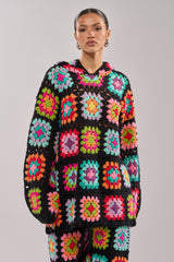 FESTIVAL GIRLY OVERSIZED CROCHET SWEATSHIRT IN MULTI