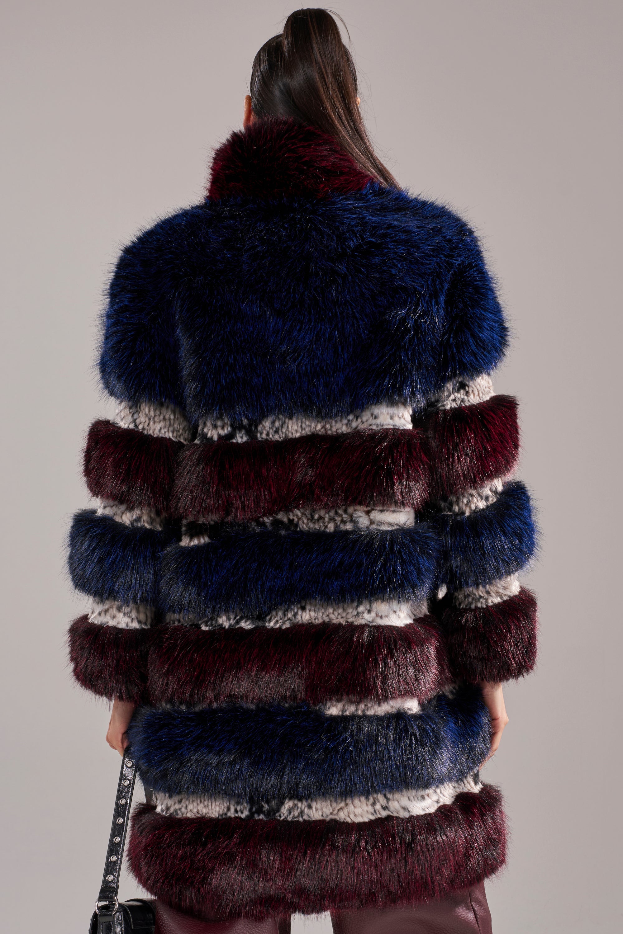 EGO PANELED FAUX FUR COAT