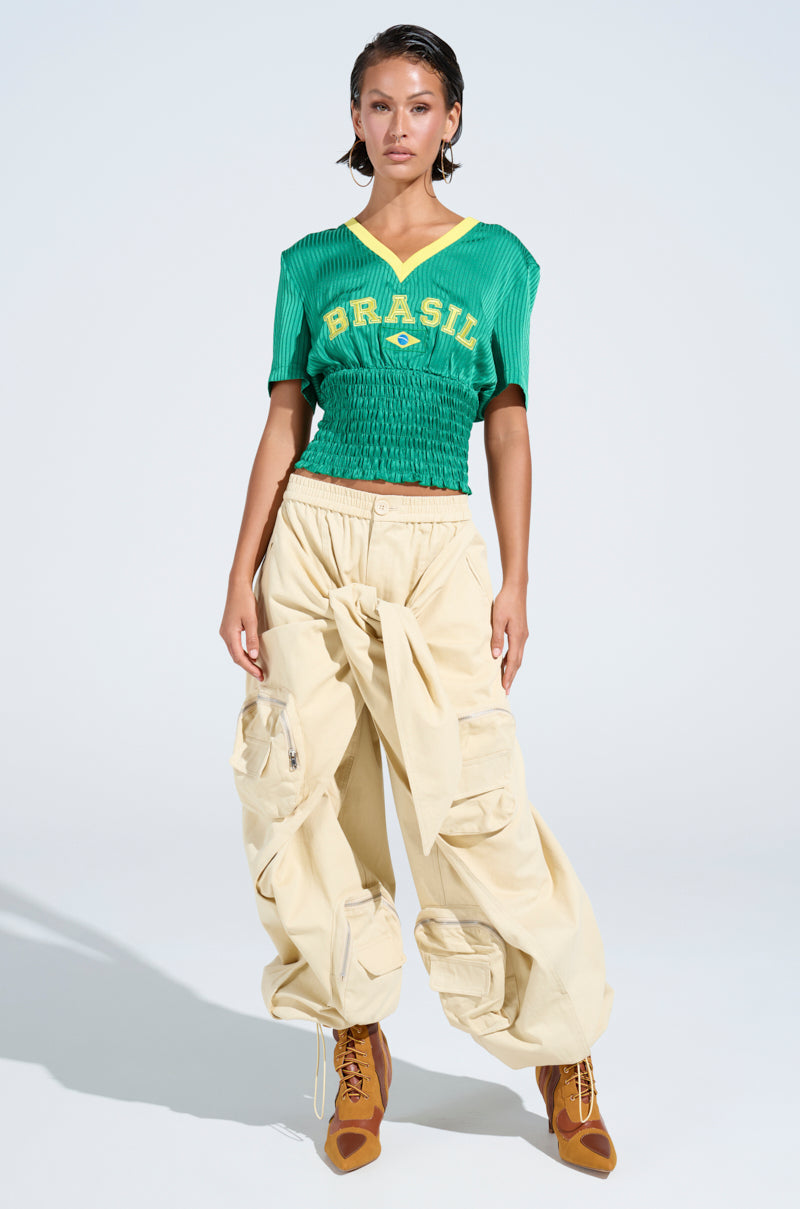 BRASIL RUCHED JERSEY