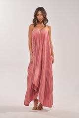 EMERALD DREAM SLEEVELESS MAXI DRESS IN PINK