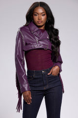 HOLD EM CROPPED FRINGE MOTO