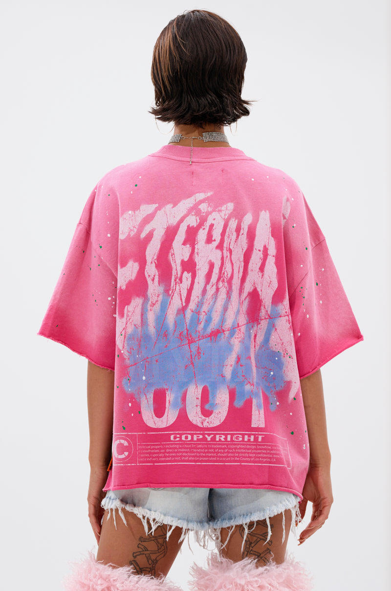 FIRST ROW FADE INTO BLACK OVERSIZED TEE