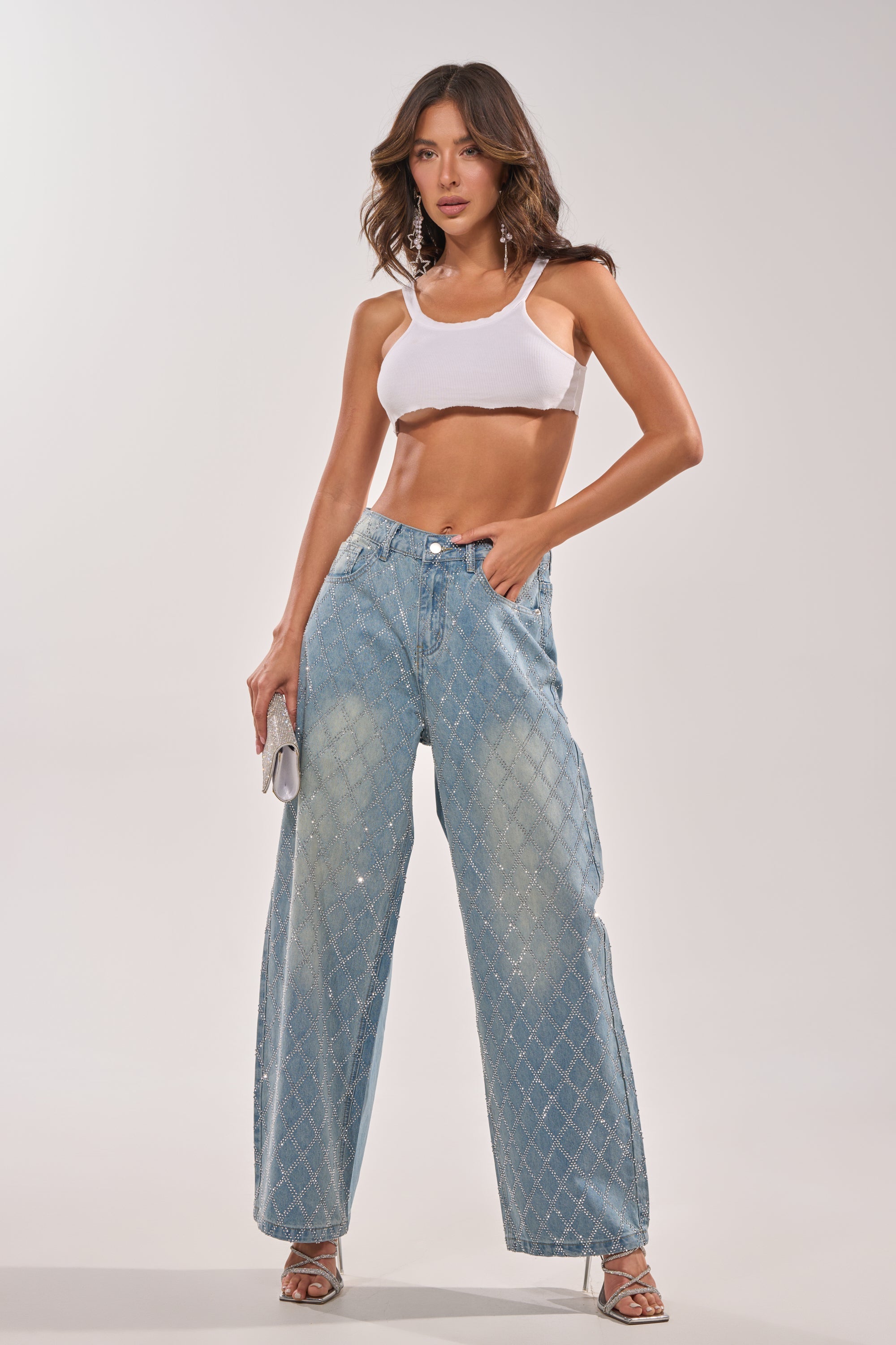 SHINE BRIGHT RHINESTONE DENIM