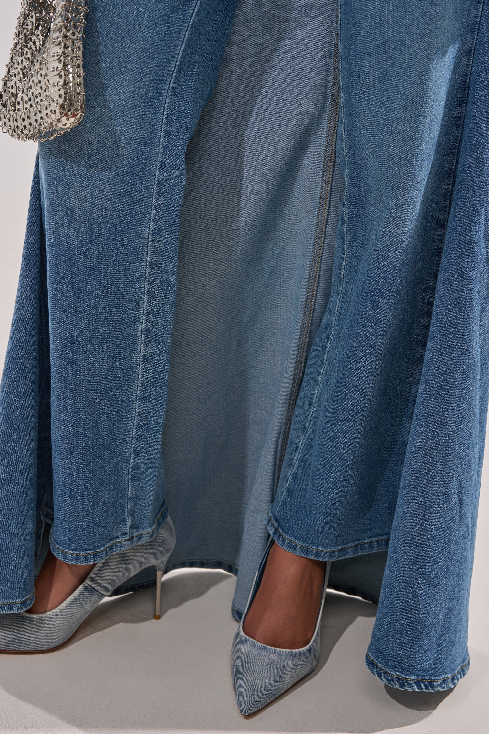 SHAKE IT OFF DENIM PANT WITH SKIRT ATTACHED
