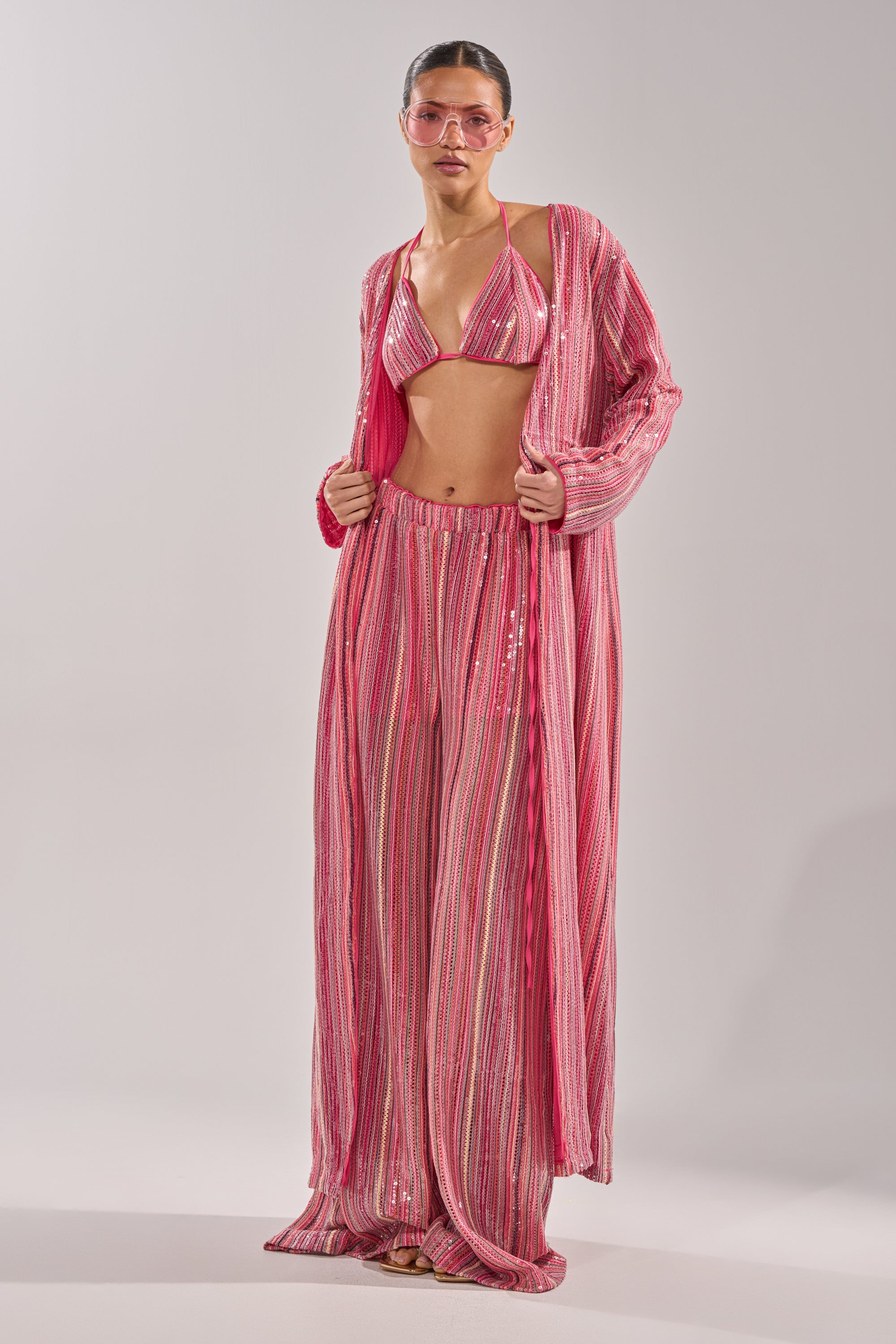 TAYLOR SEQUIN FRONT TIE DUSTER