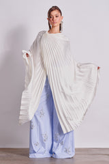 FARAH DRAPED PLEATED CAPE TOP IN WHITE