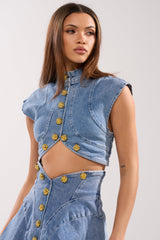 GIVE IT TO ME BABY DENIM BUTTON DOWN