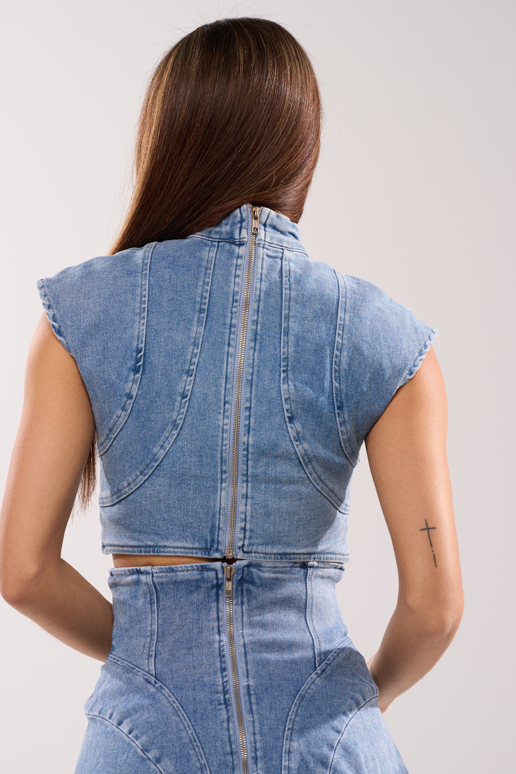 GIVE IT TO ME BABY DENIM BUTTON DOWN