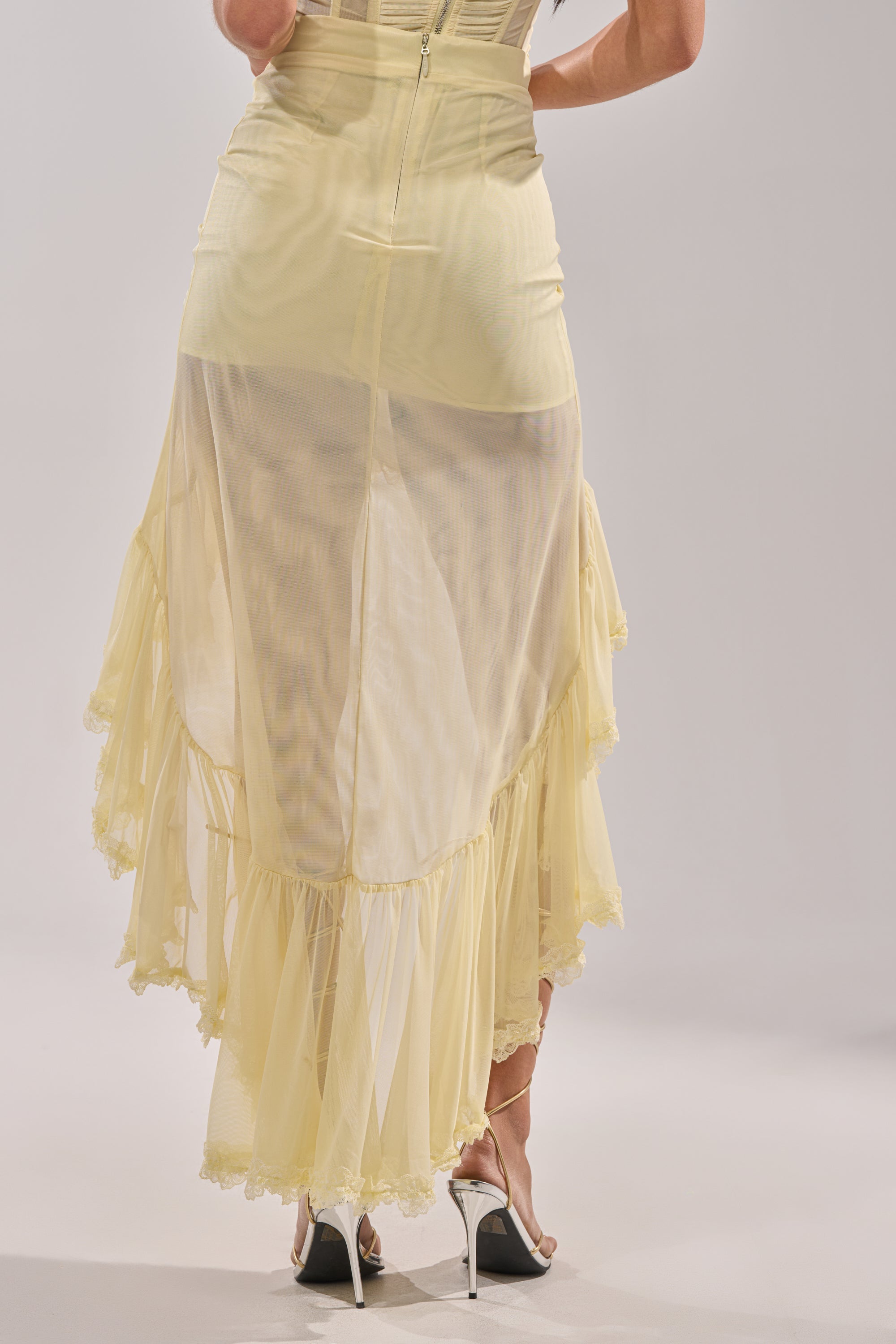 VACA VIBES MESH HIGH LOW SKIRT