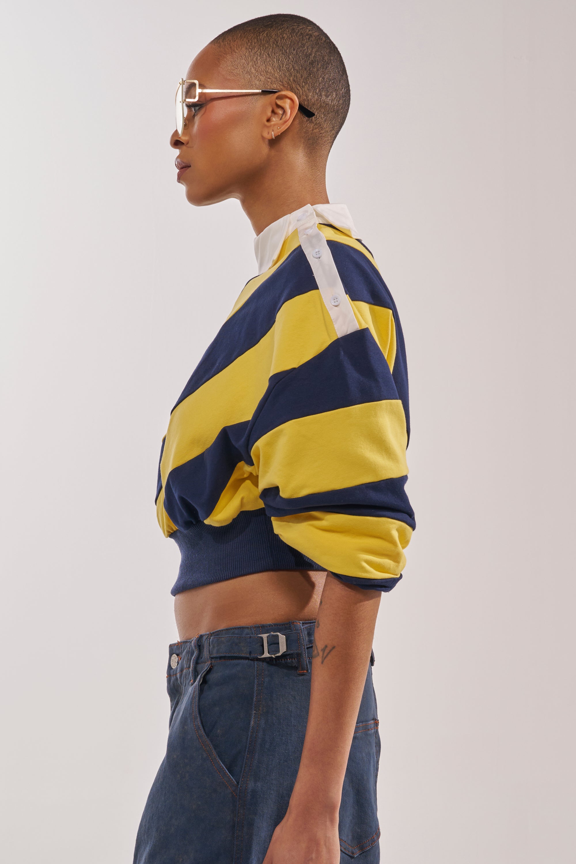JULIANA STRIPE SWEATSHIRT IN YELLOW