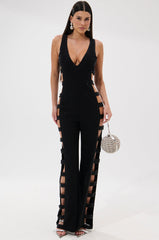 YOUR MAIN ONE CUTOUT JUMPSUIT WITH RHINESTONES
