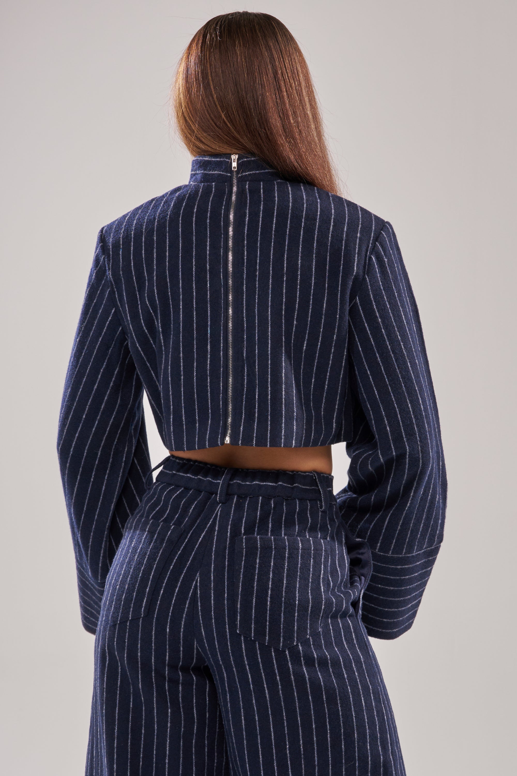 STRICTLY BUSINESS PINSTRIPE BLOUSE