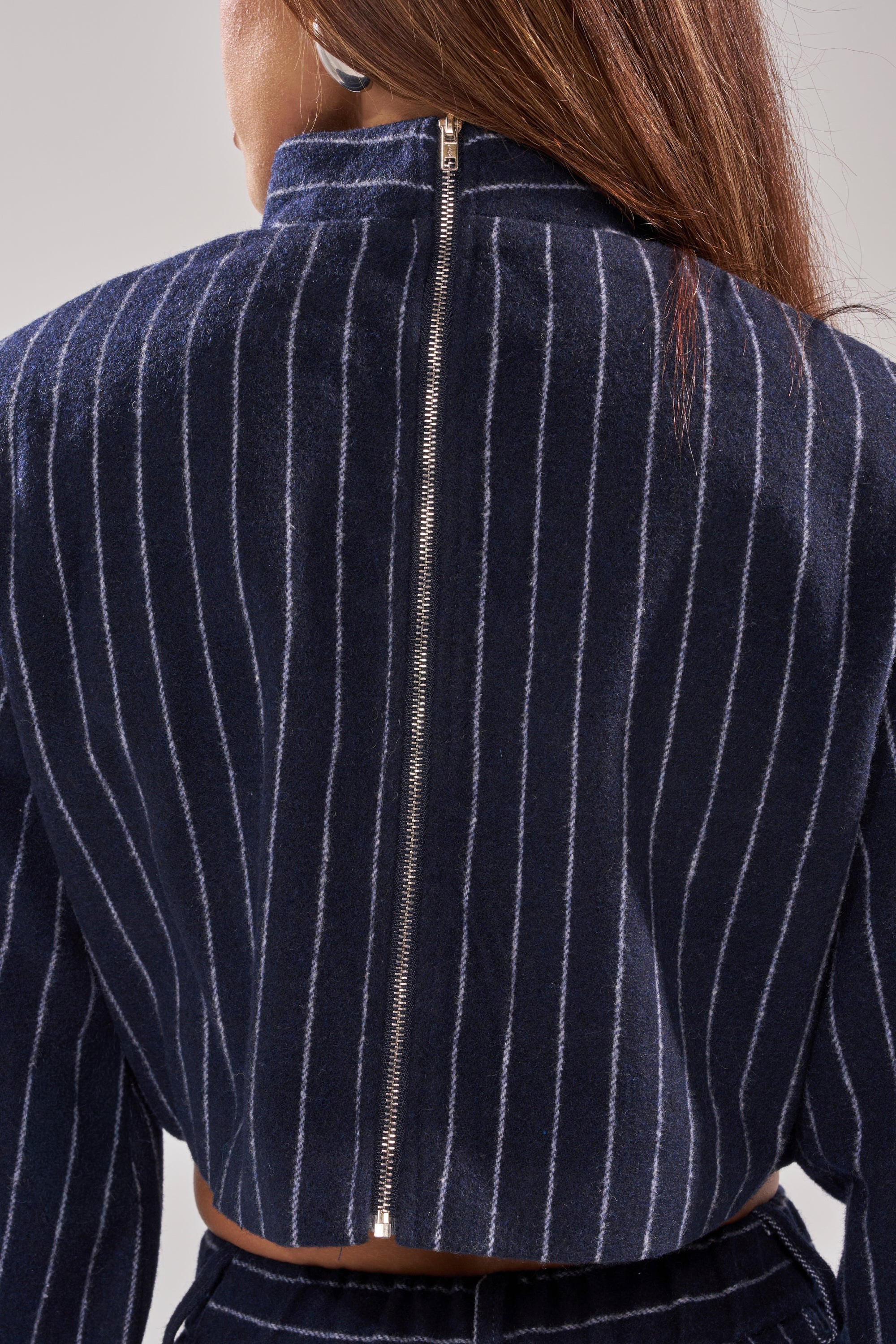 STRICTLY BUSINESS PINSTRIPE BLOUSE