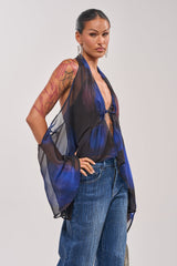FLY AWAY TIE FRONT BLOUSE