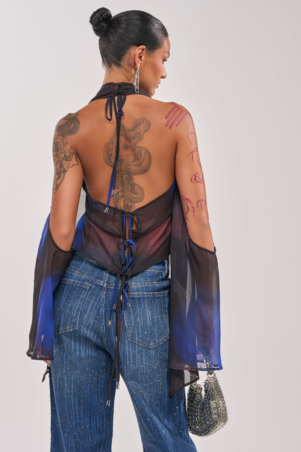 FLY AWAY TIE FRONT BLOUSE