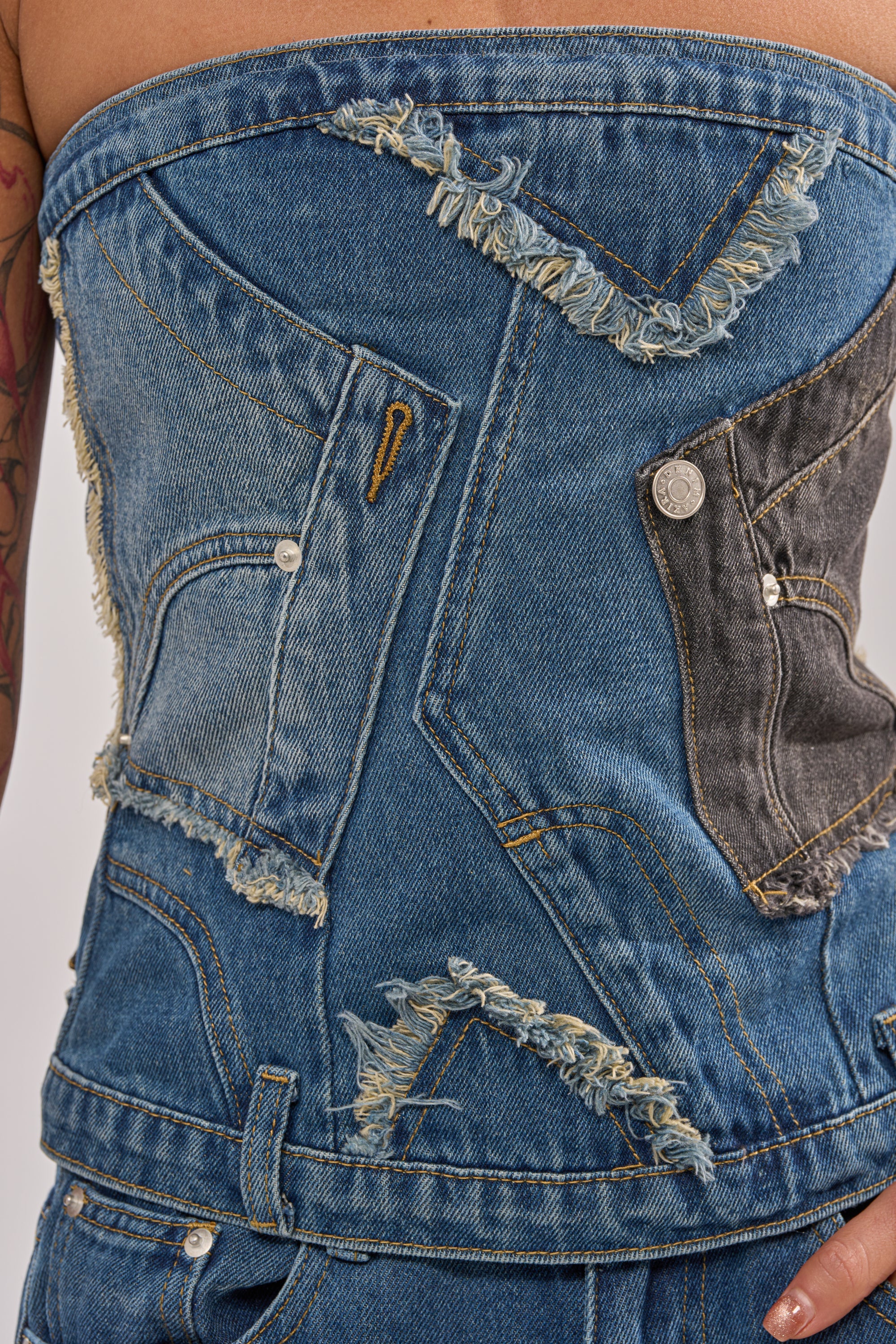 MIXED MATCH DENIM CORSET