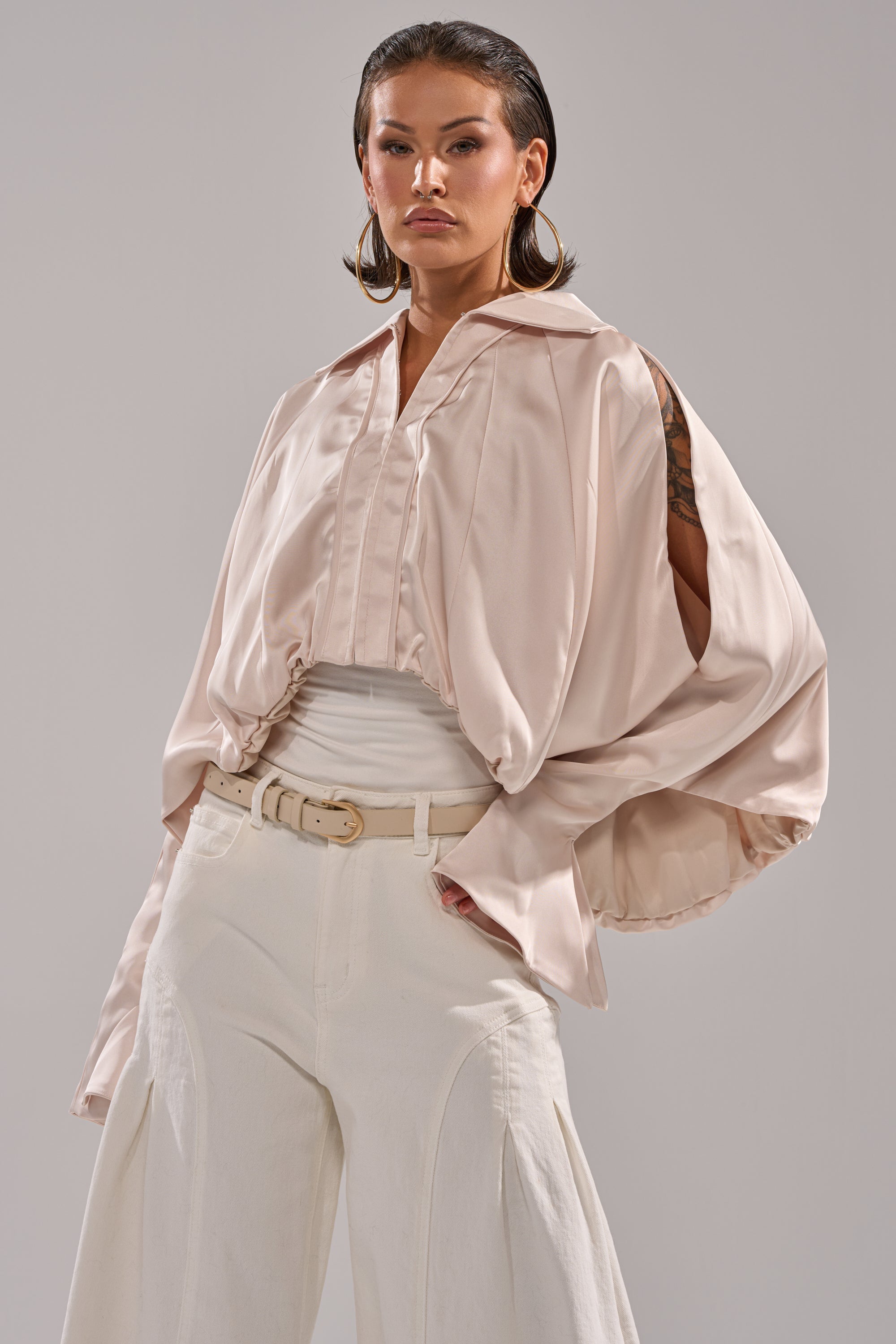 GET WITH IT SATIN BLOUSE