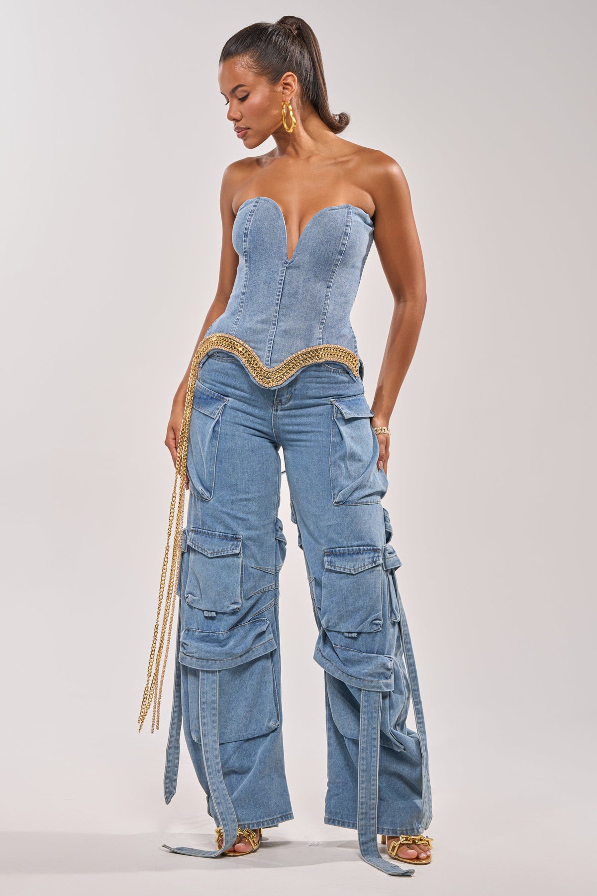 SHOW IT OFF DENIM CORSET