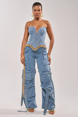 SHOW IT OFF DENIM CORSET
