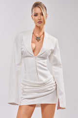 BUSINESS IN THE FRONT CORSET BLAZER MINI DRESS