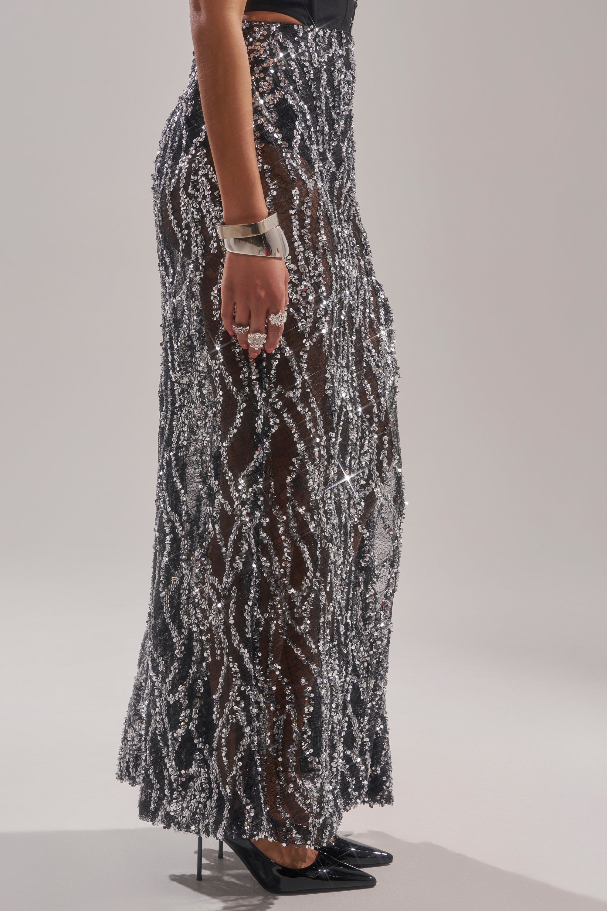 BEAUTIFUL SEQUIN MAXI SKIRT