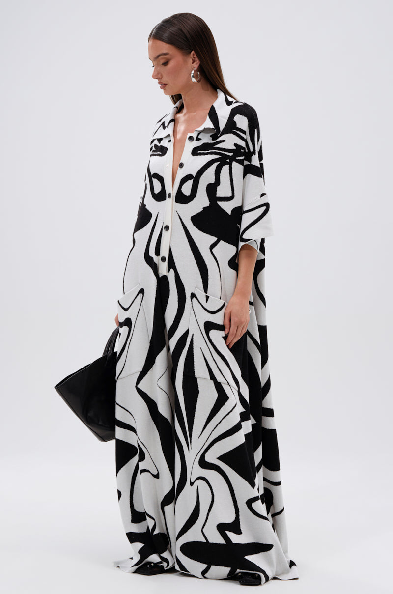 HAPPY HOUR PRINTED KNIT JUMPSUIT