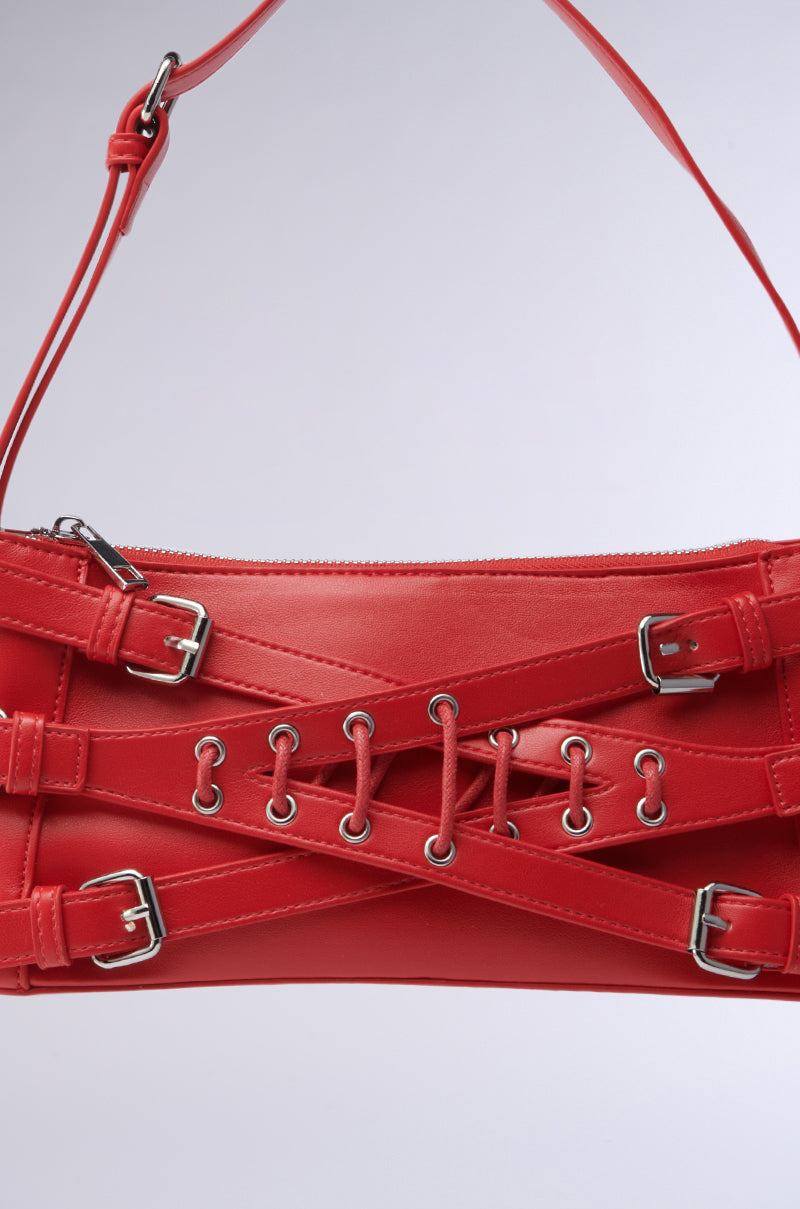 CROSSED OUT SHOULDER PURSE