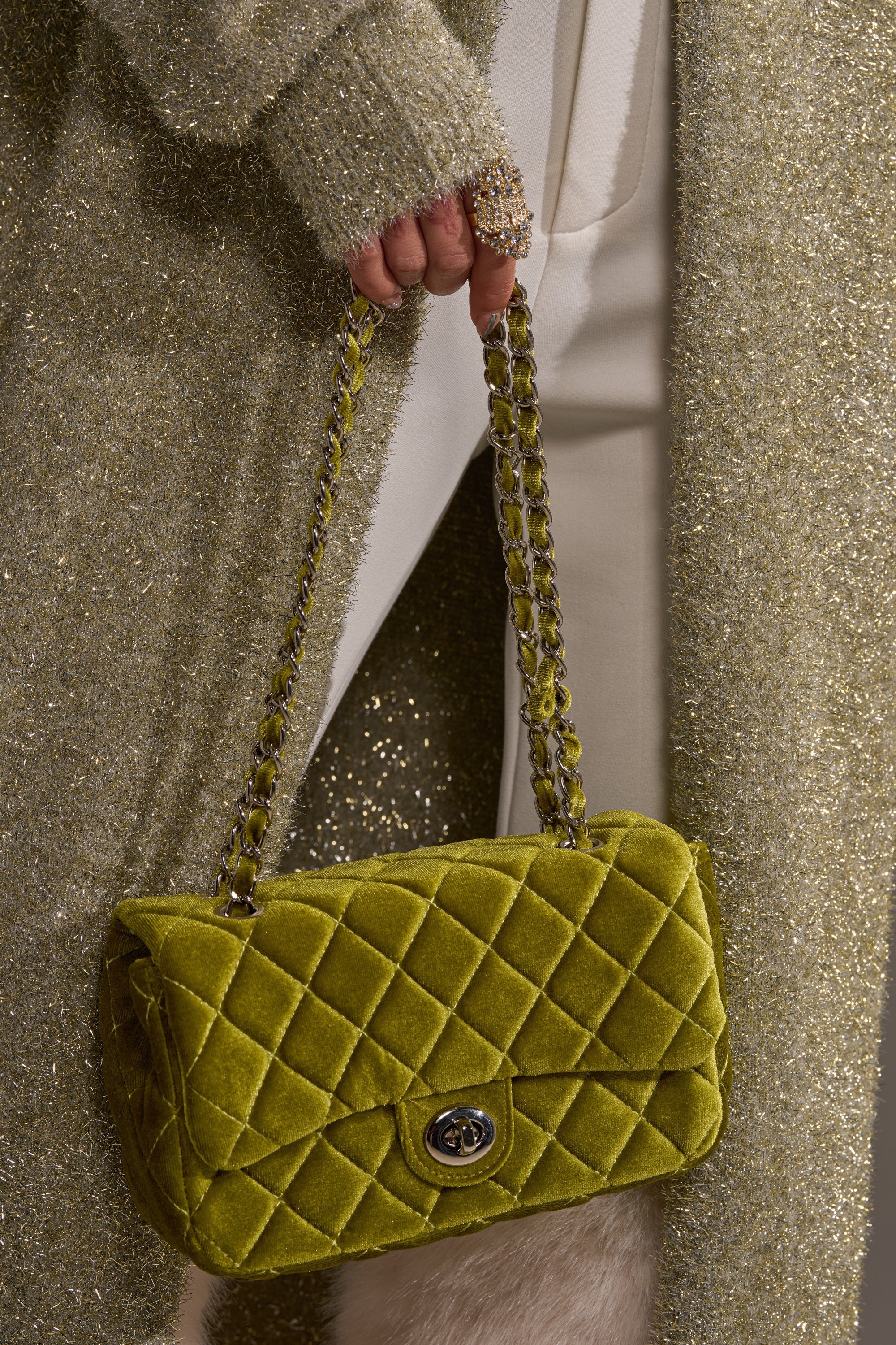 NIKKI VELVET QUILTED PURSE
