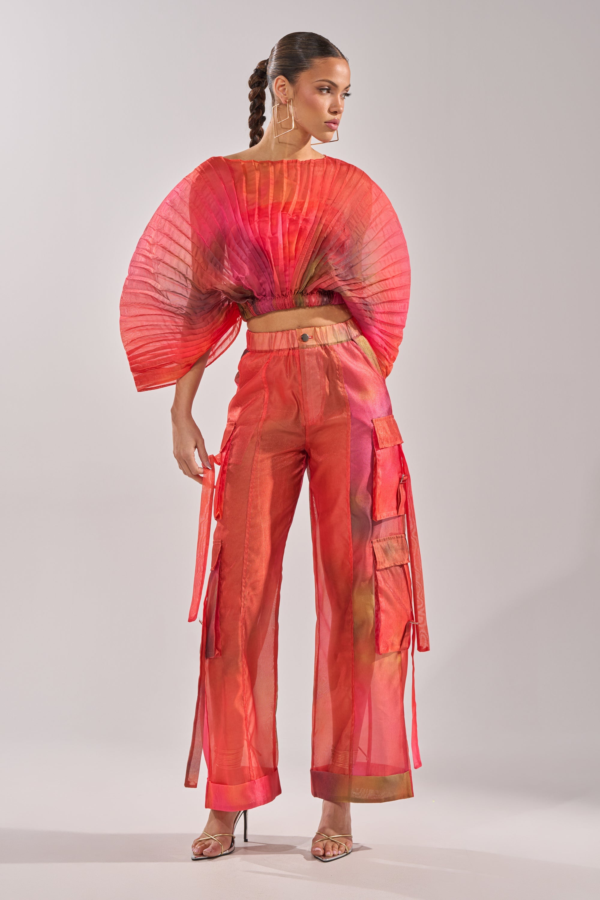 STAINED RED LIGHTWEIGHT CARGO PANT