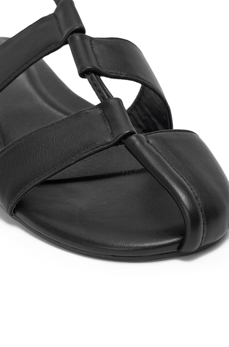 AZALEA WANG ICHIRO BLACK PEEP TOE FLAT