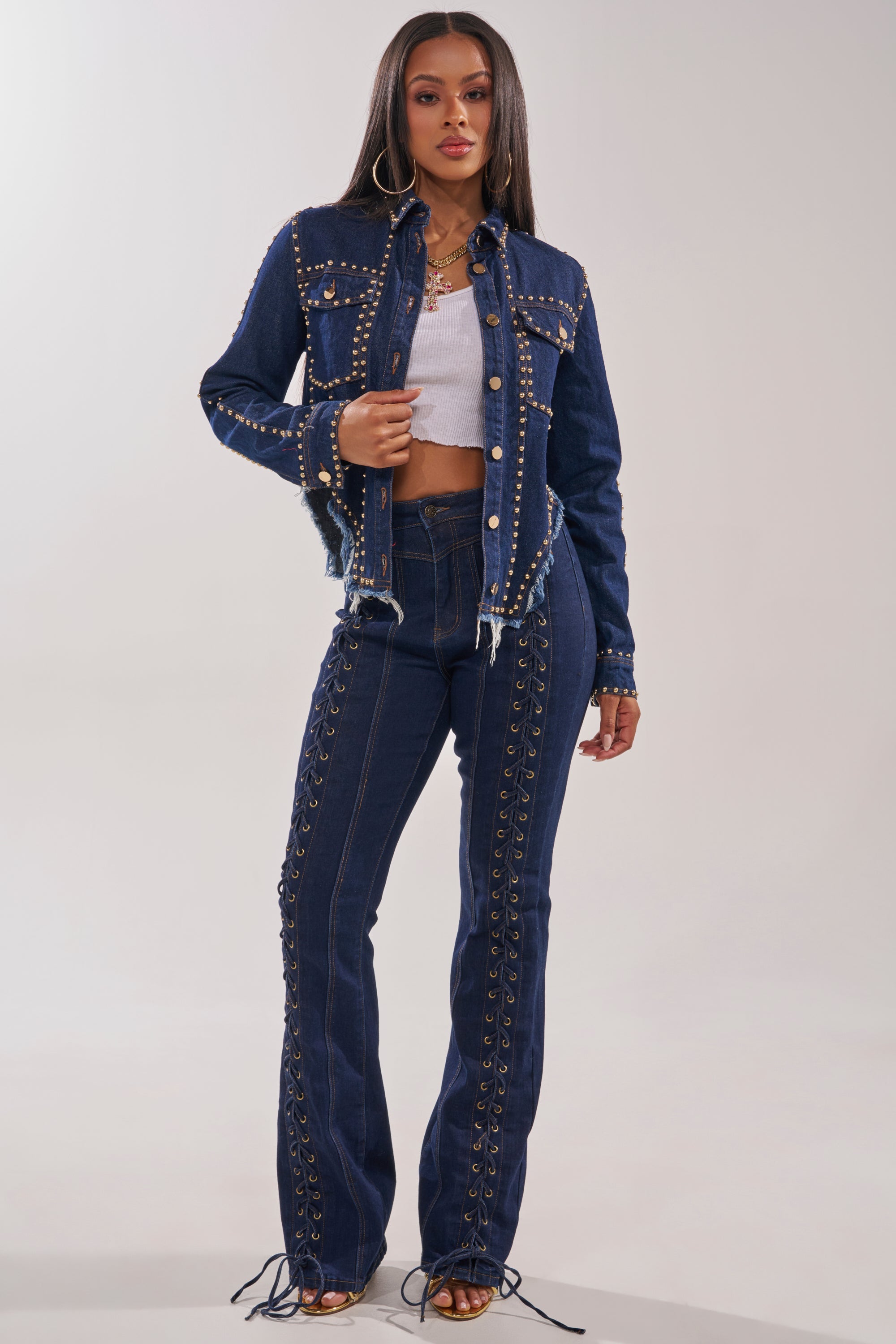 HOTLANTA STUDDED DENIM JACKET