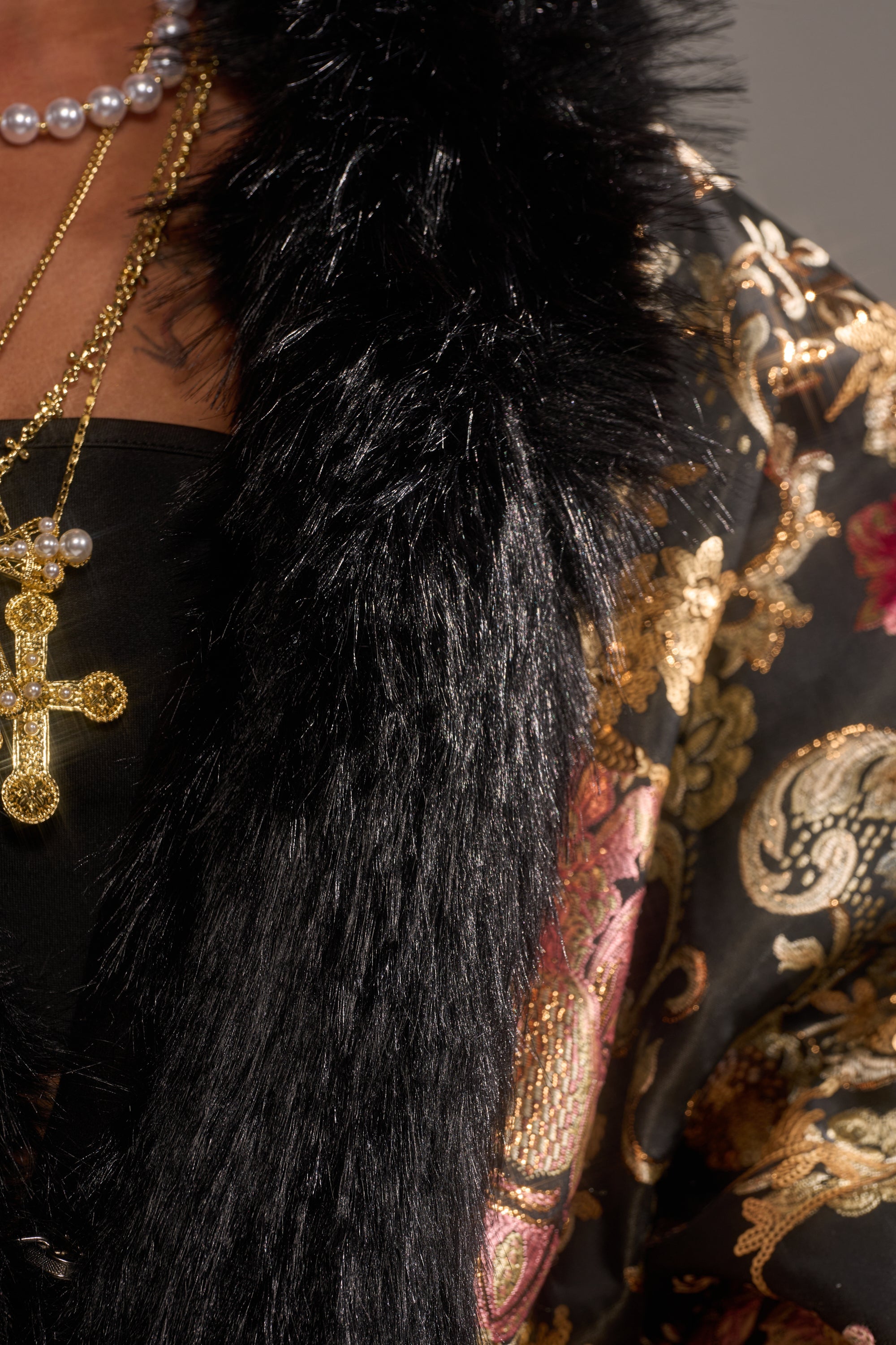 LOLA COCOON COAT IN BROCADE