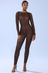 TRY AND GET ME SNAKE MESH JUMPSUIT