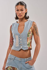 GUESS WHO STRIPE DENIM BUTTON DOWN
