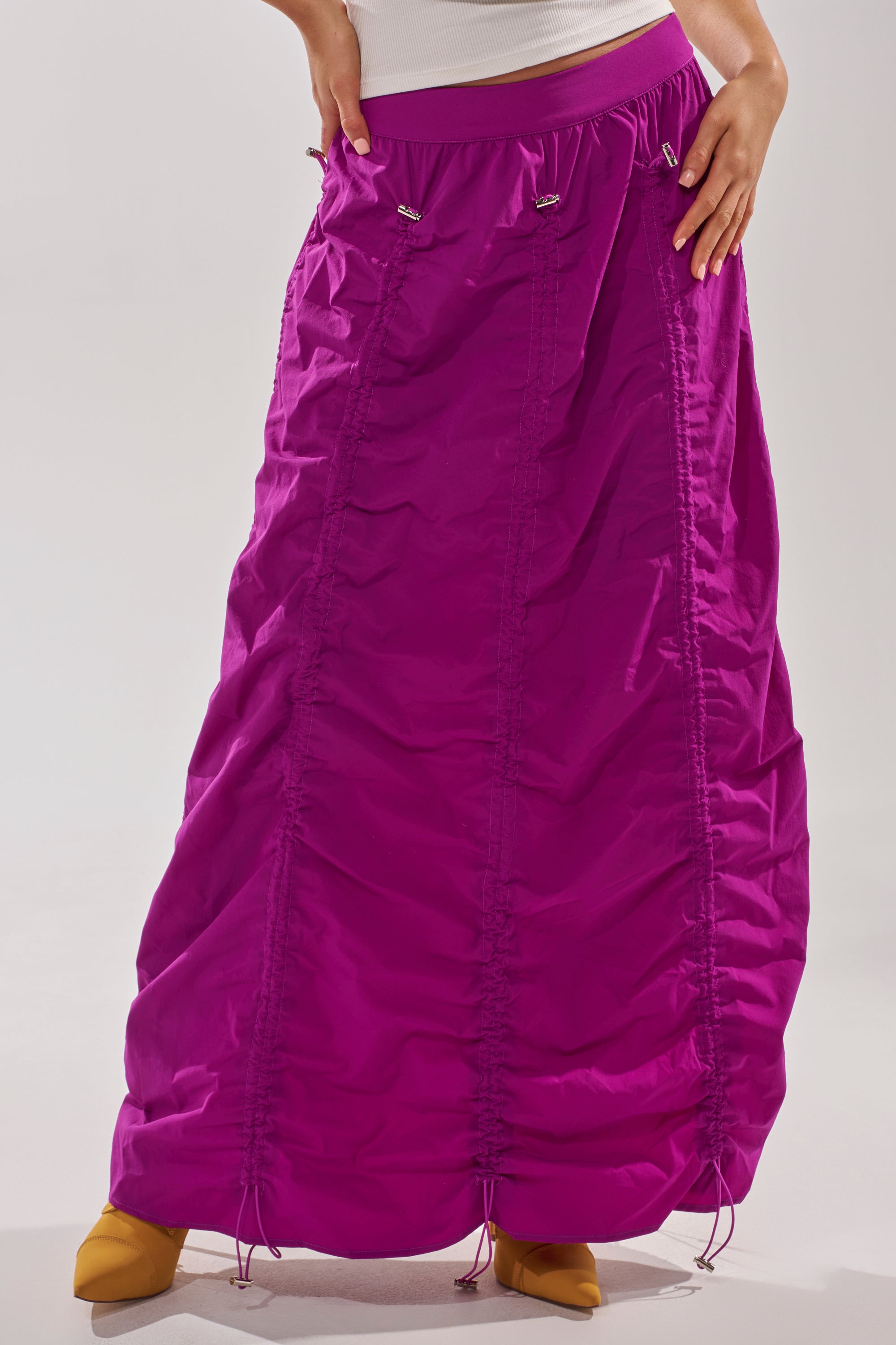 BELLA PARACHUTE MAXI SKIRT IN FUCHSIA