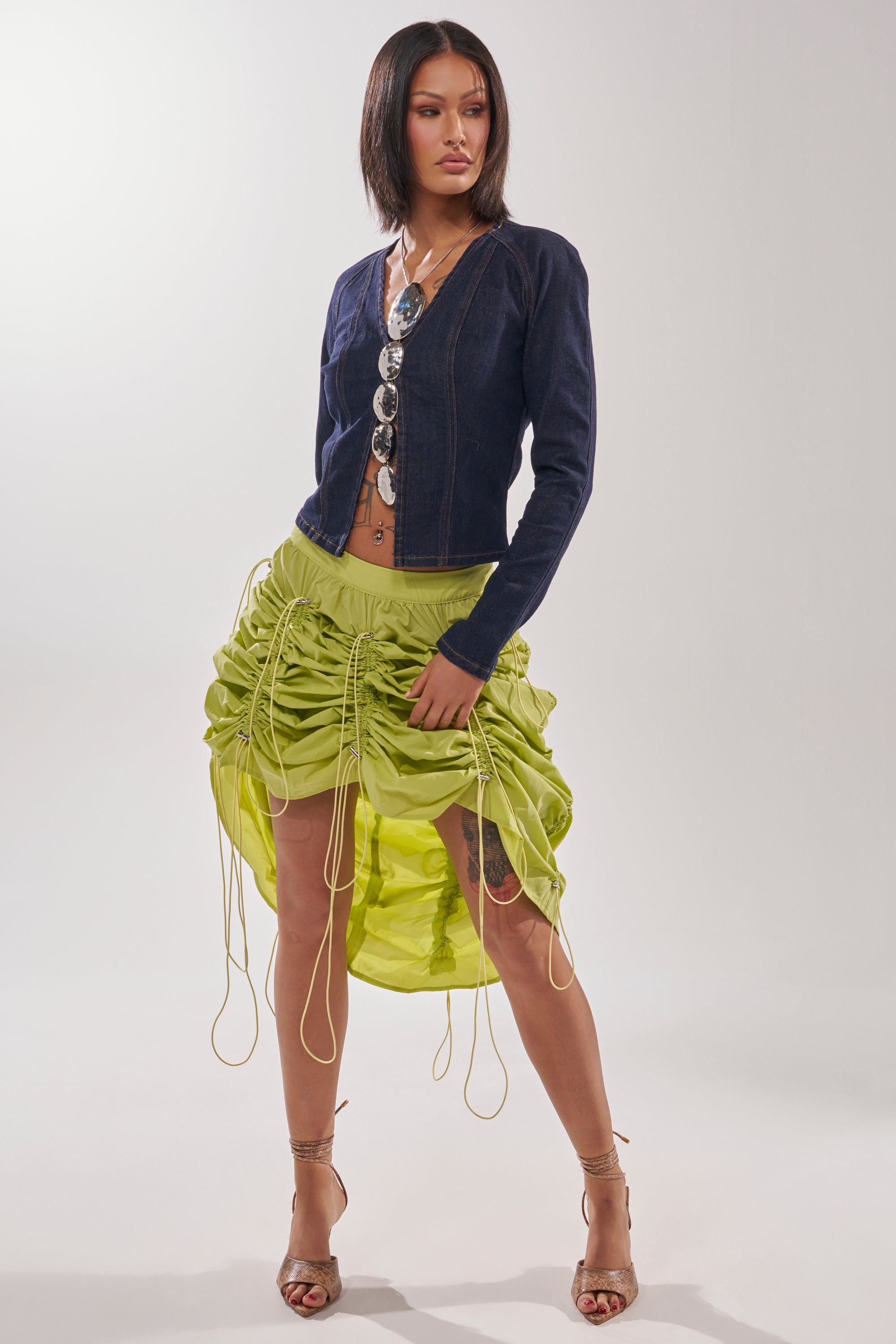 BELLA PARACHUTE MAXI SKIRT IN YELLOW