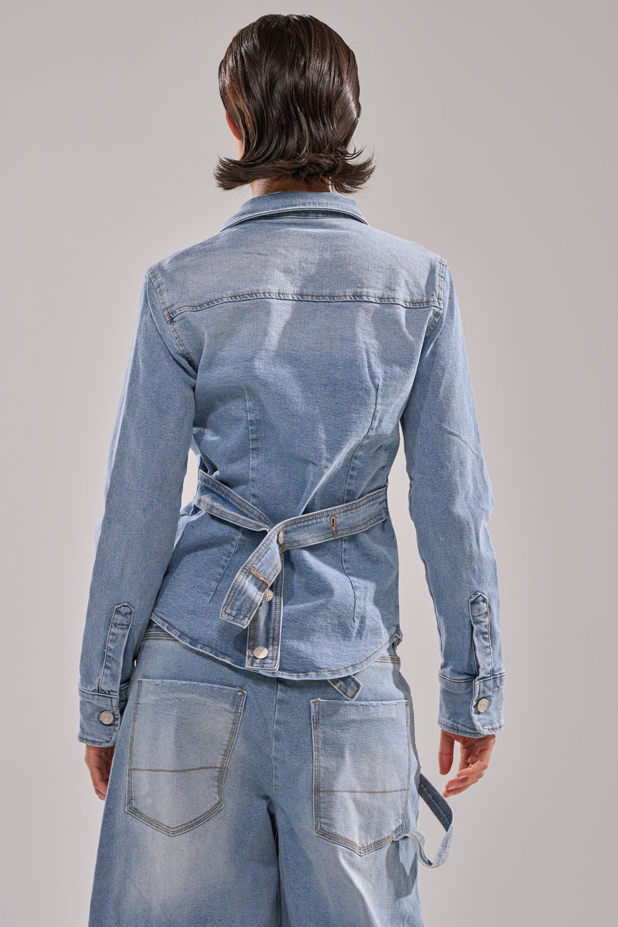 ROCK MY WORLD DENIM BUTTON DOWN