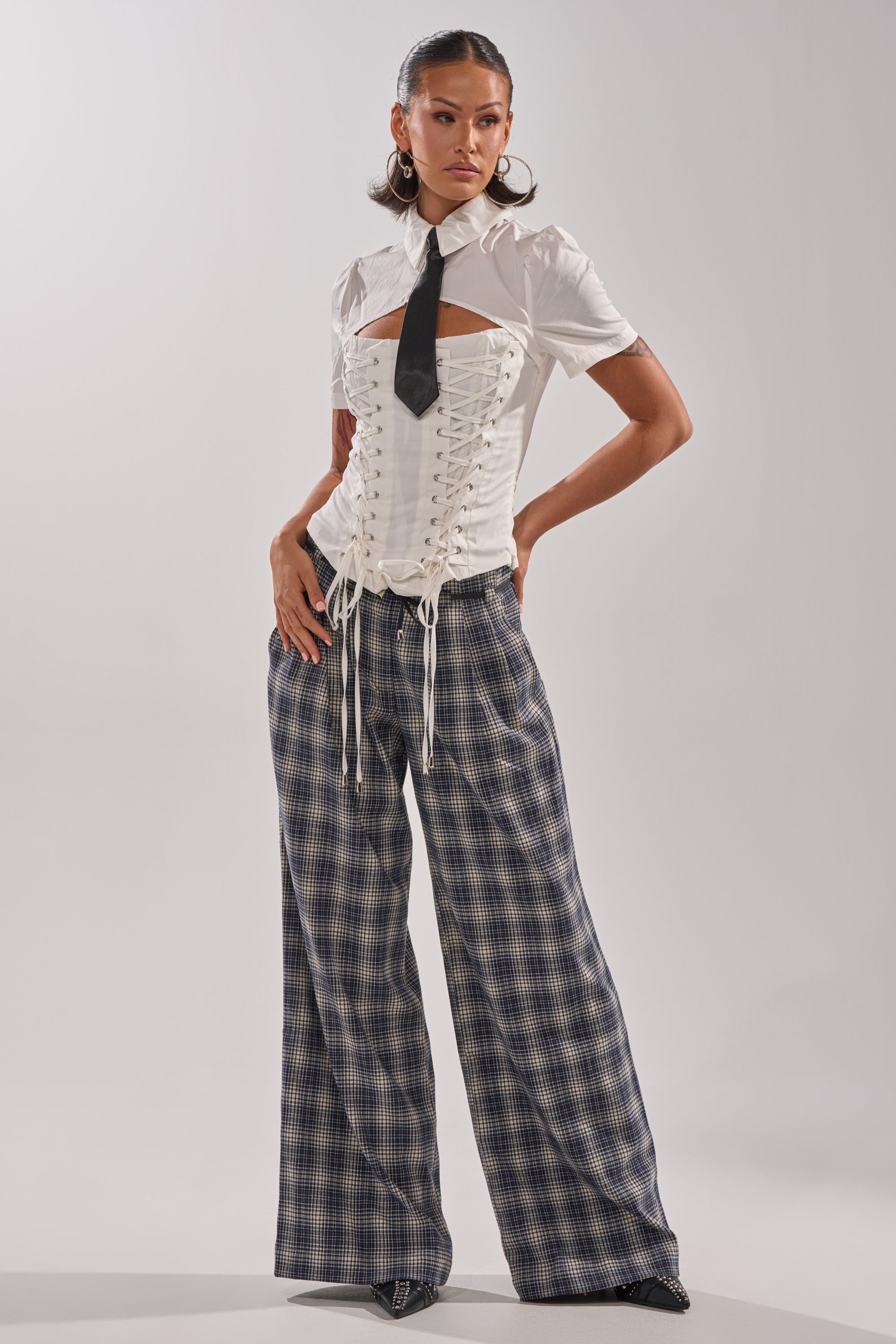 JANE PLAID TROUSER