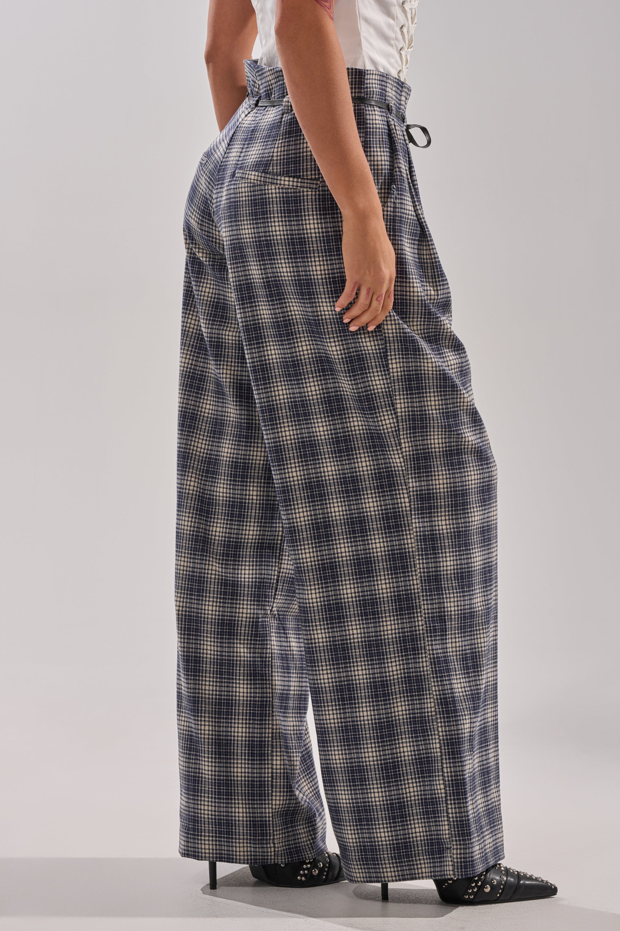 JANE PLAID TROUSER
