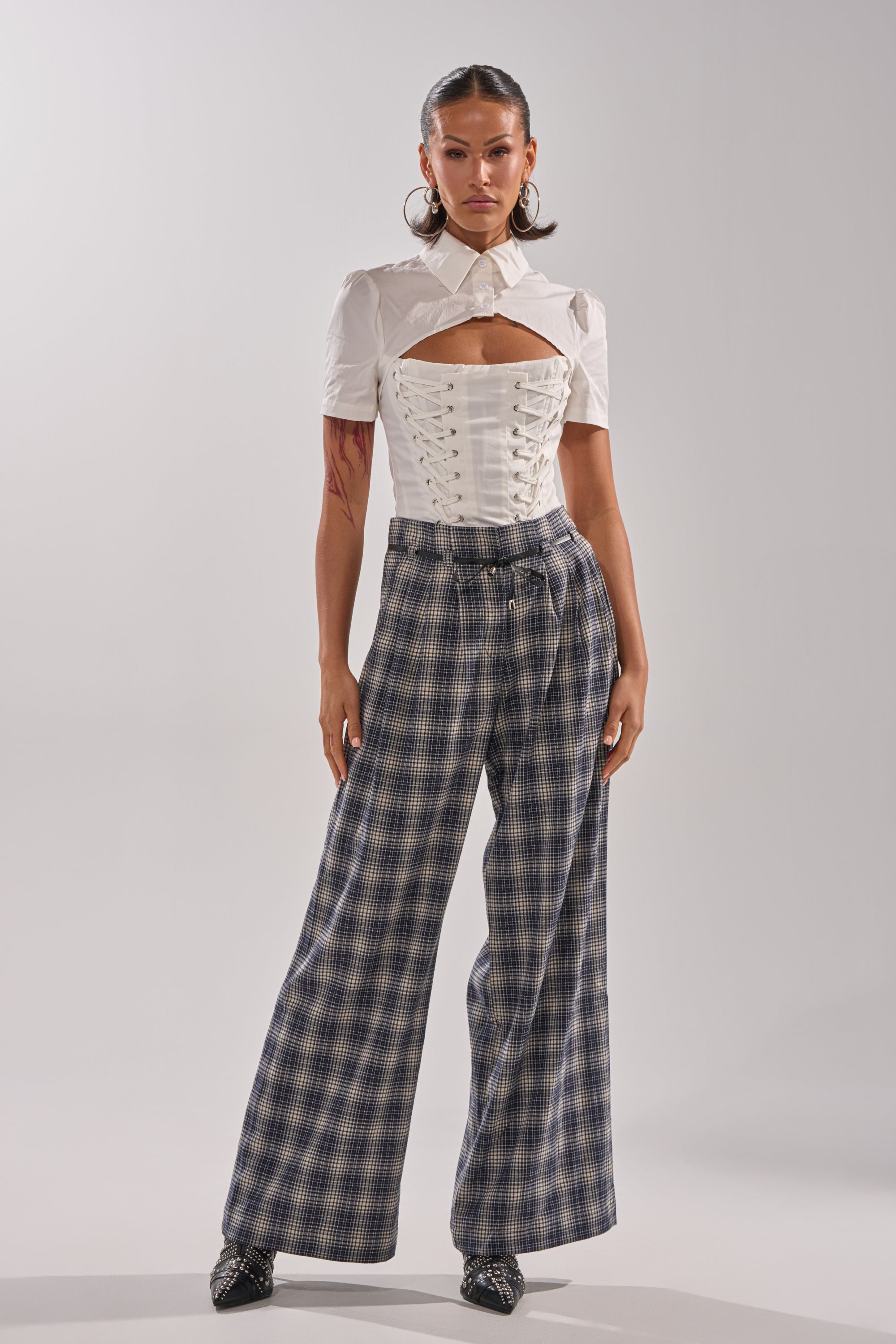 JANE PLAID TROUSER