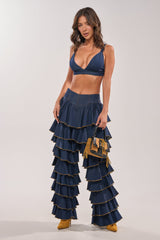 SHAKE IT OUT DENIM RUFFLE JEANS