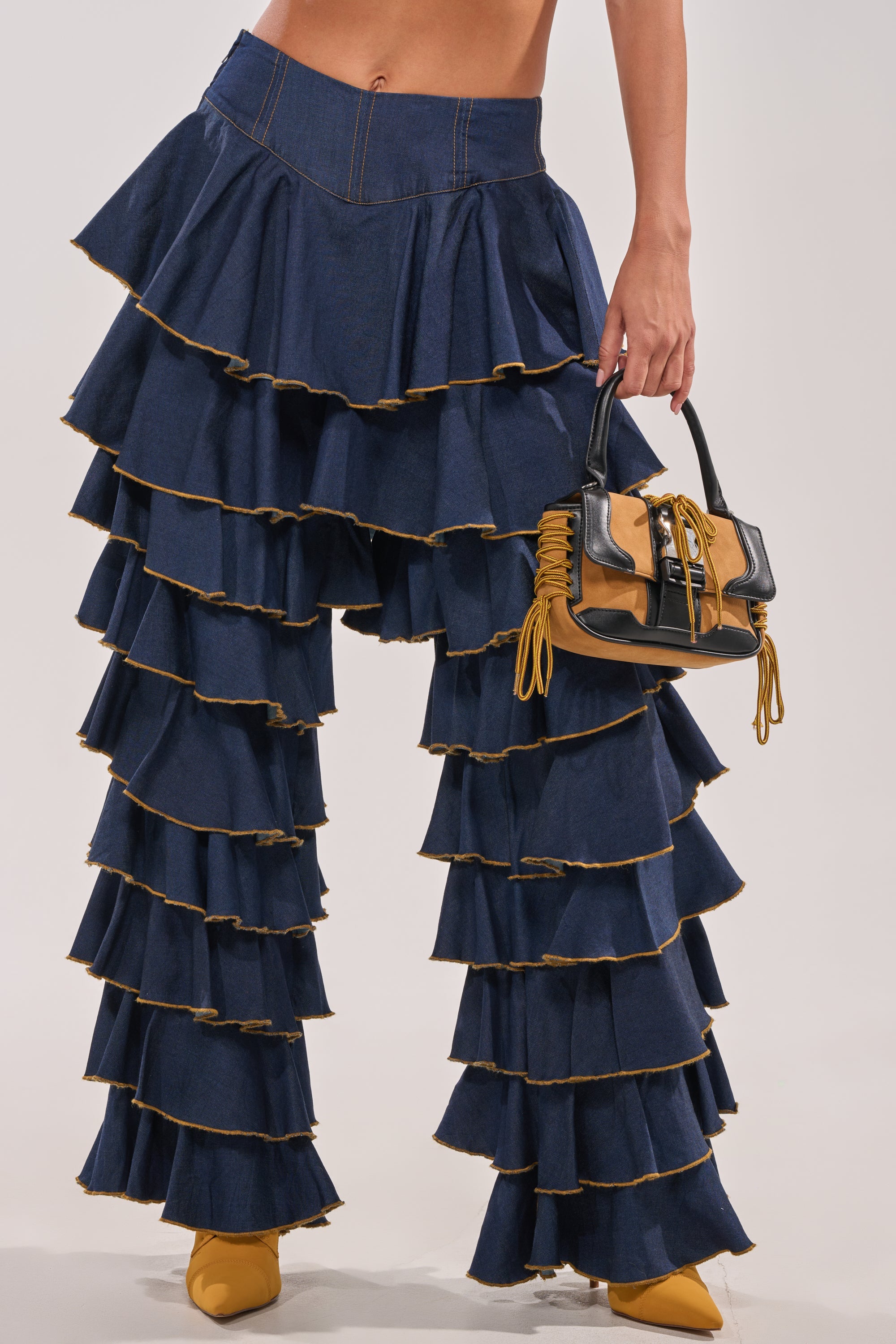 SHAKE IT OUT DENIM RUFFLE JEANS