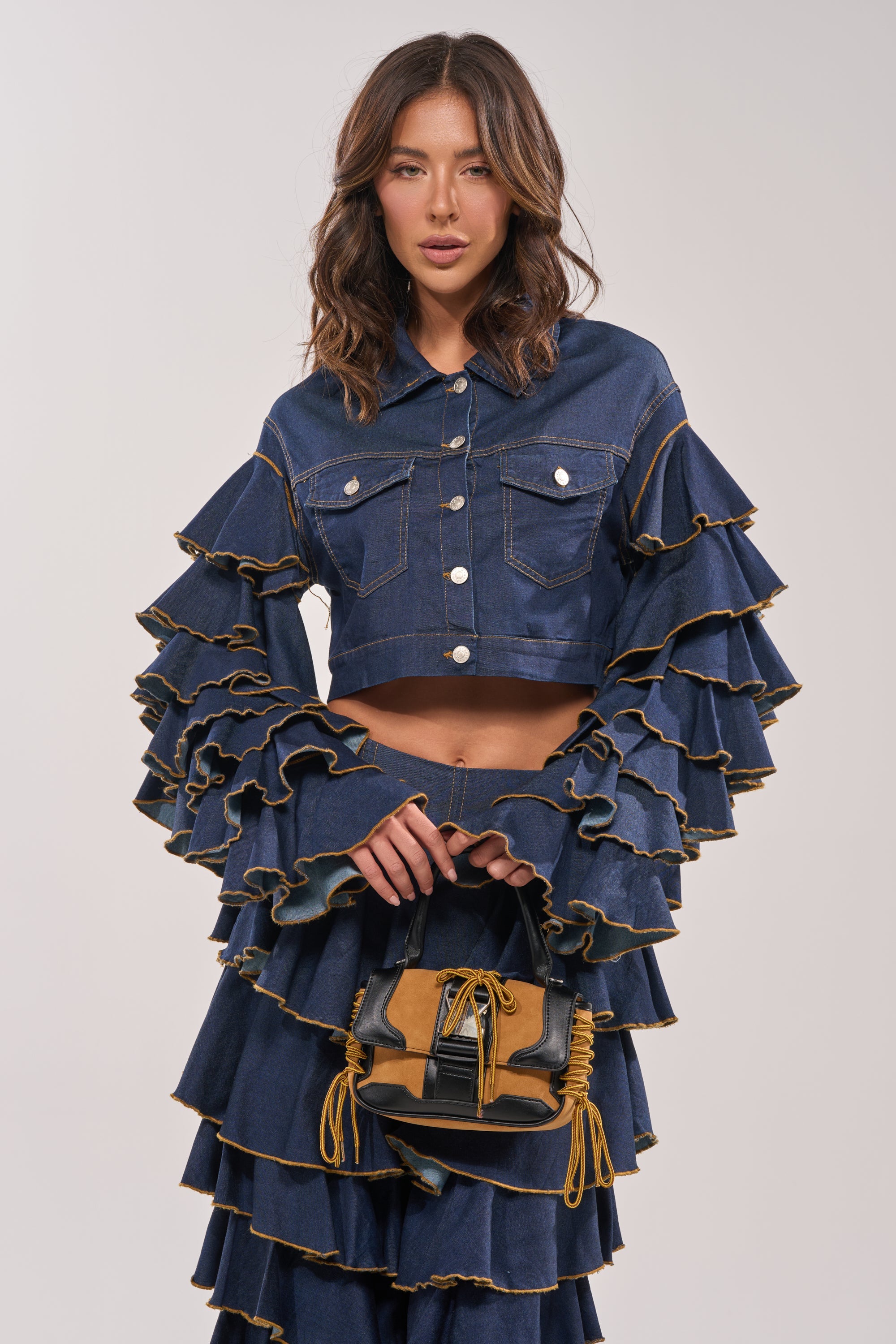SHAKE IT OUT CROPPED DENIM JACKET