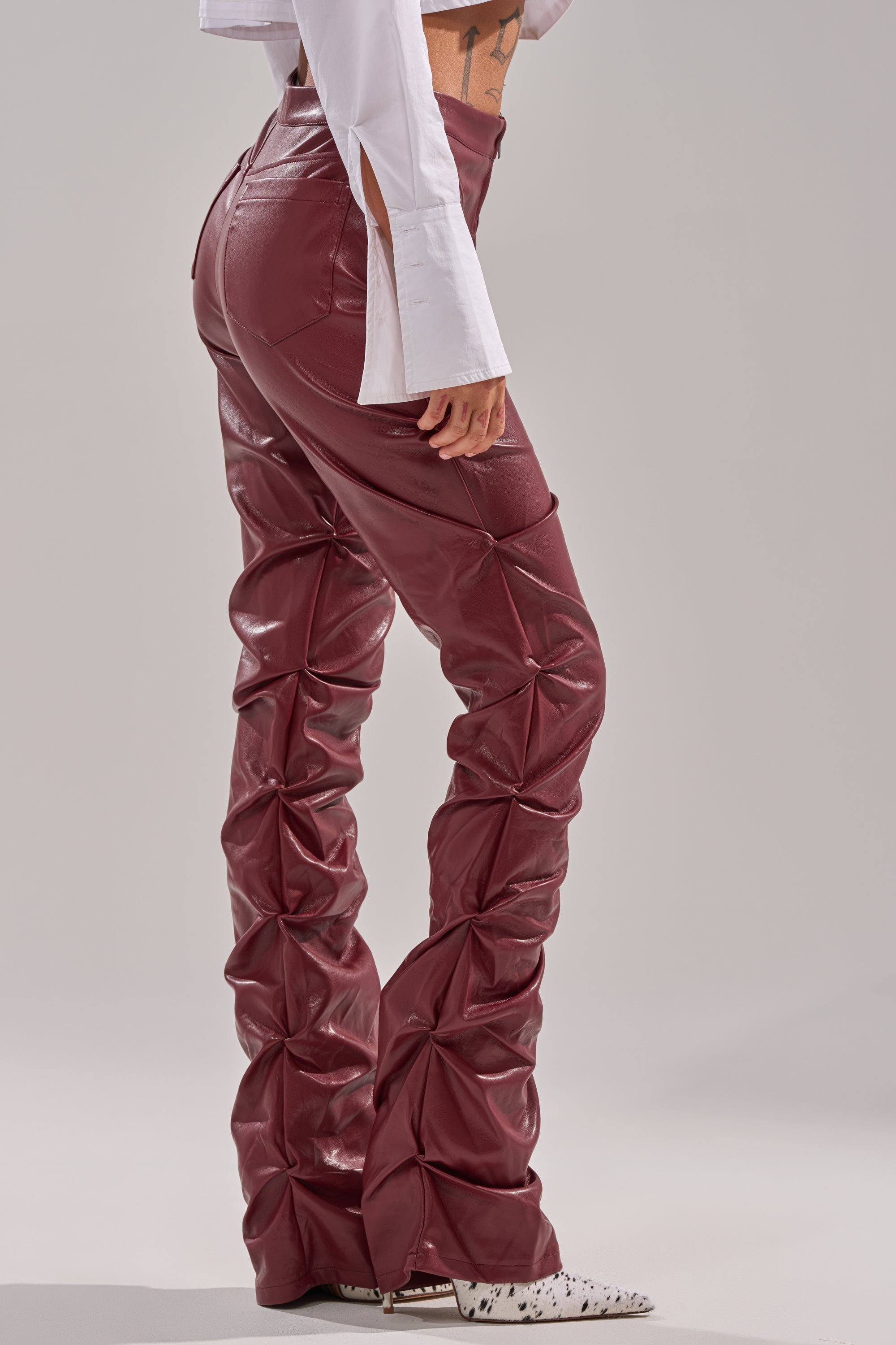 DOWN AND DIRTY FAUX LEATHER PANT