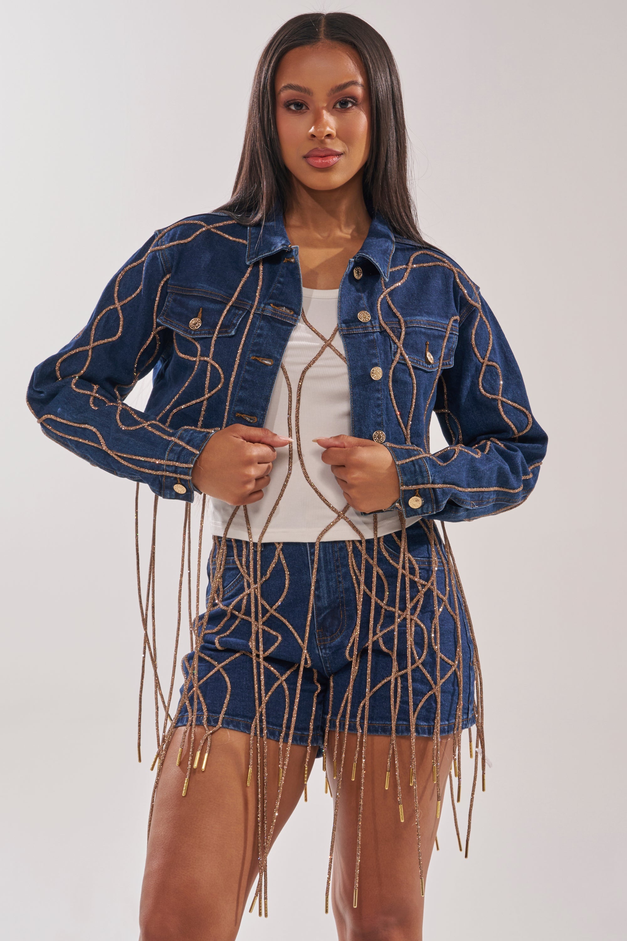 NINA EMBELLISHED DENIM JACKET